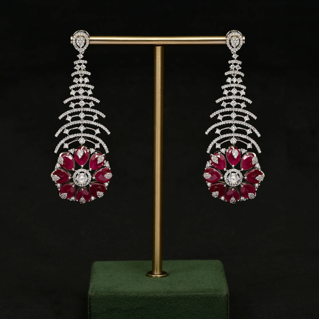 CZ White Gold Earrings