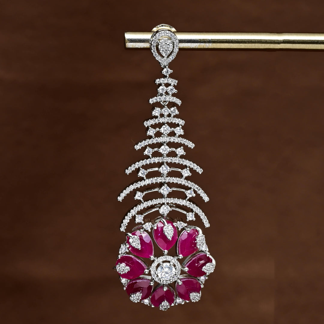 CZ White Gold Earrings