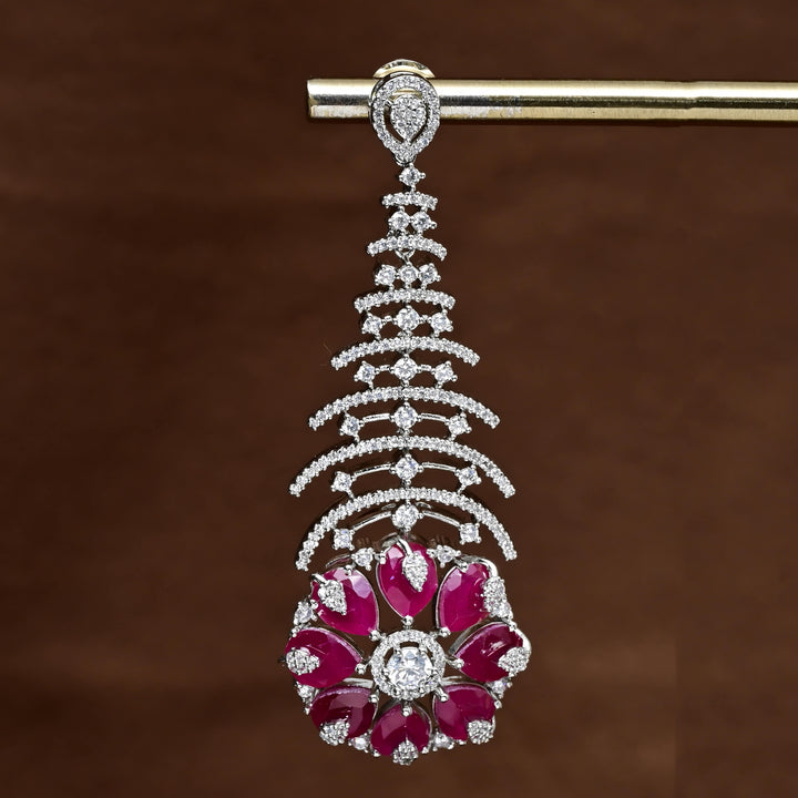 CZ White Gold Earrings
