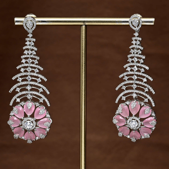 CZ White Gold Earrings