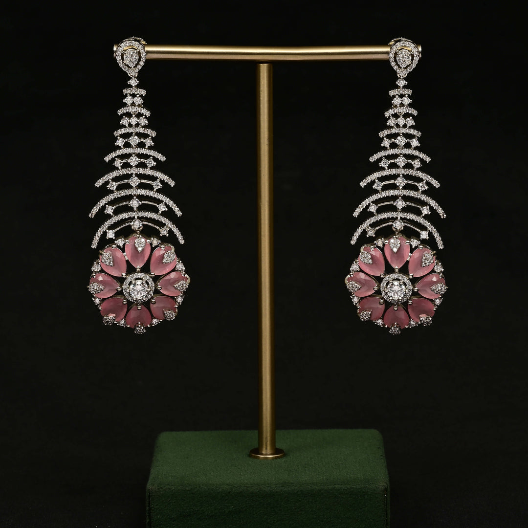 CZ White Gold Earrings