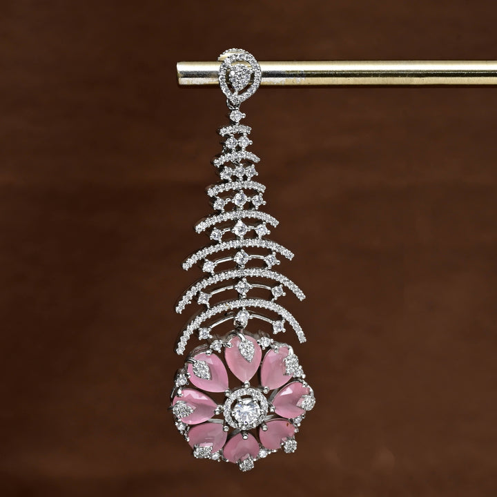 CZ White Gold Earrings