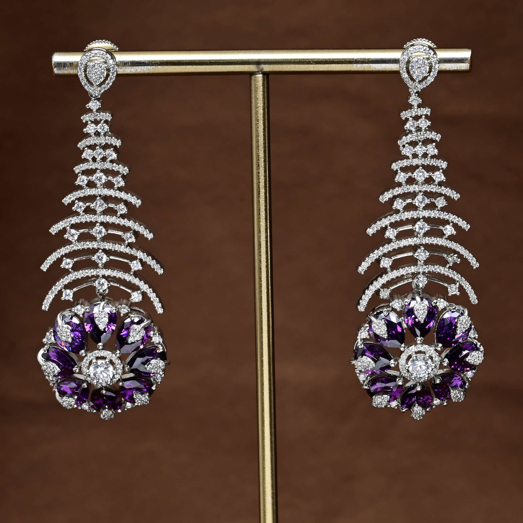 CZ White Gold Earrings