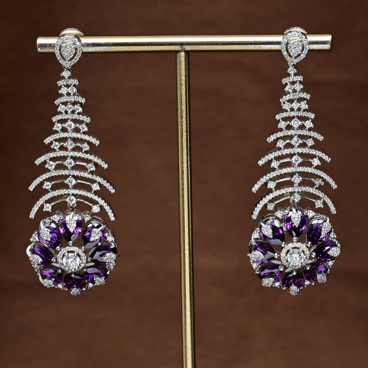 CZ White Gold Earrings