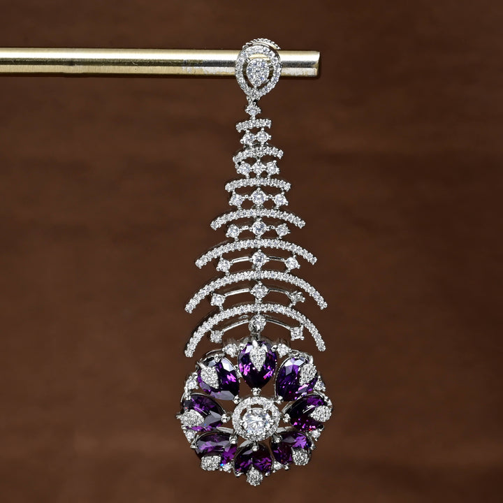 CZ White Gold Earrings