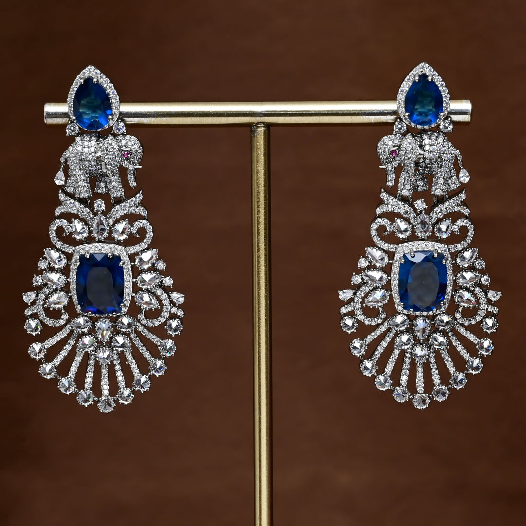 CZ white Gold Earrings