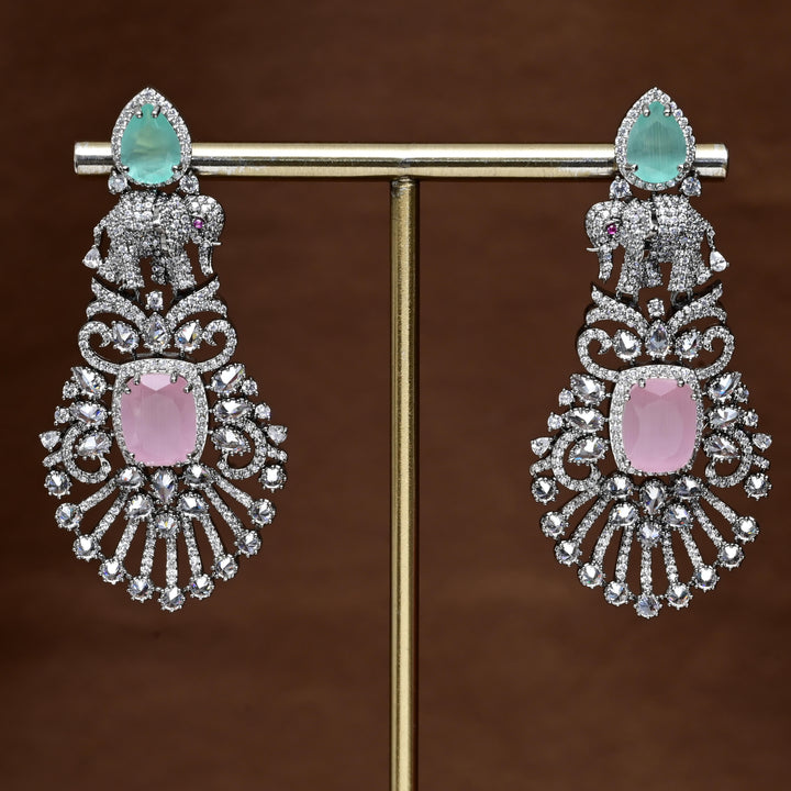 CZ White Gold Earrings