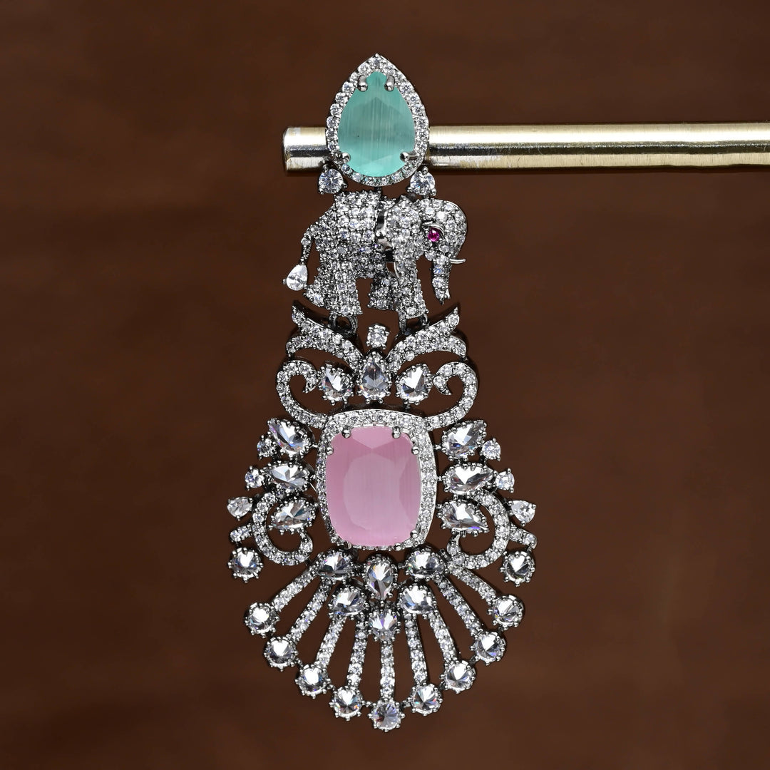 CZ White Gold Earrings