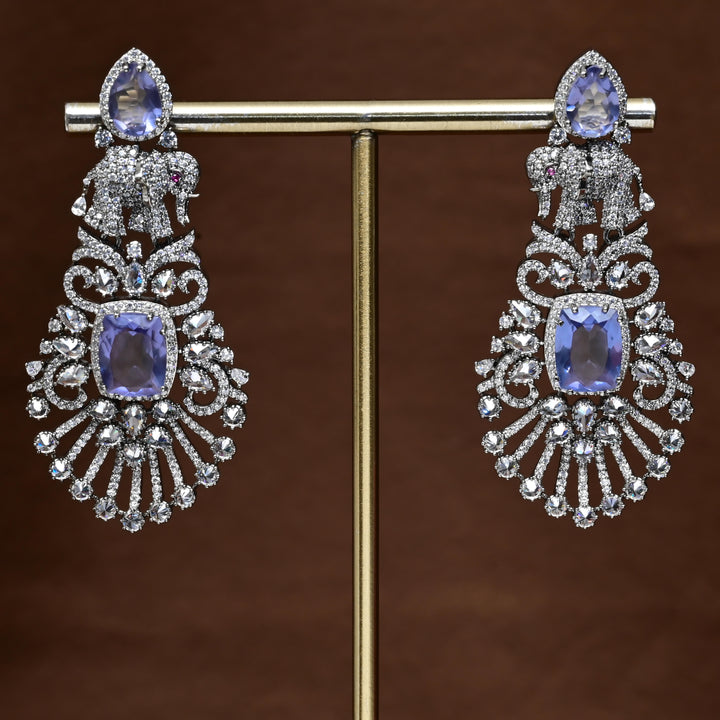 CZ White Gold Earrings