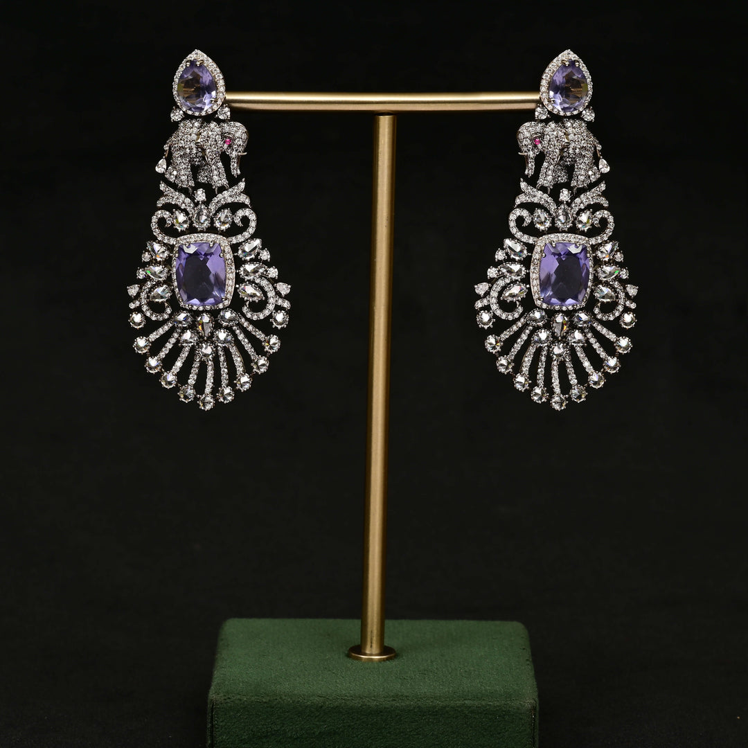 CZ White Gold Earrings