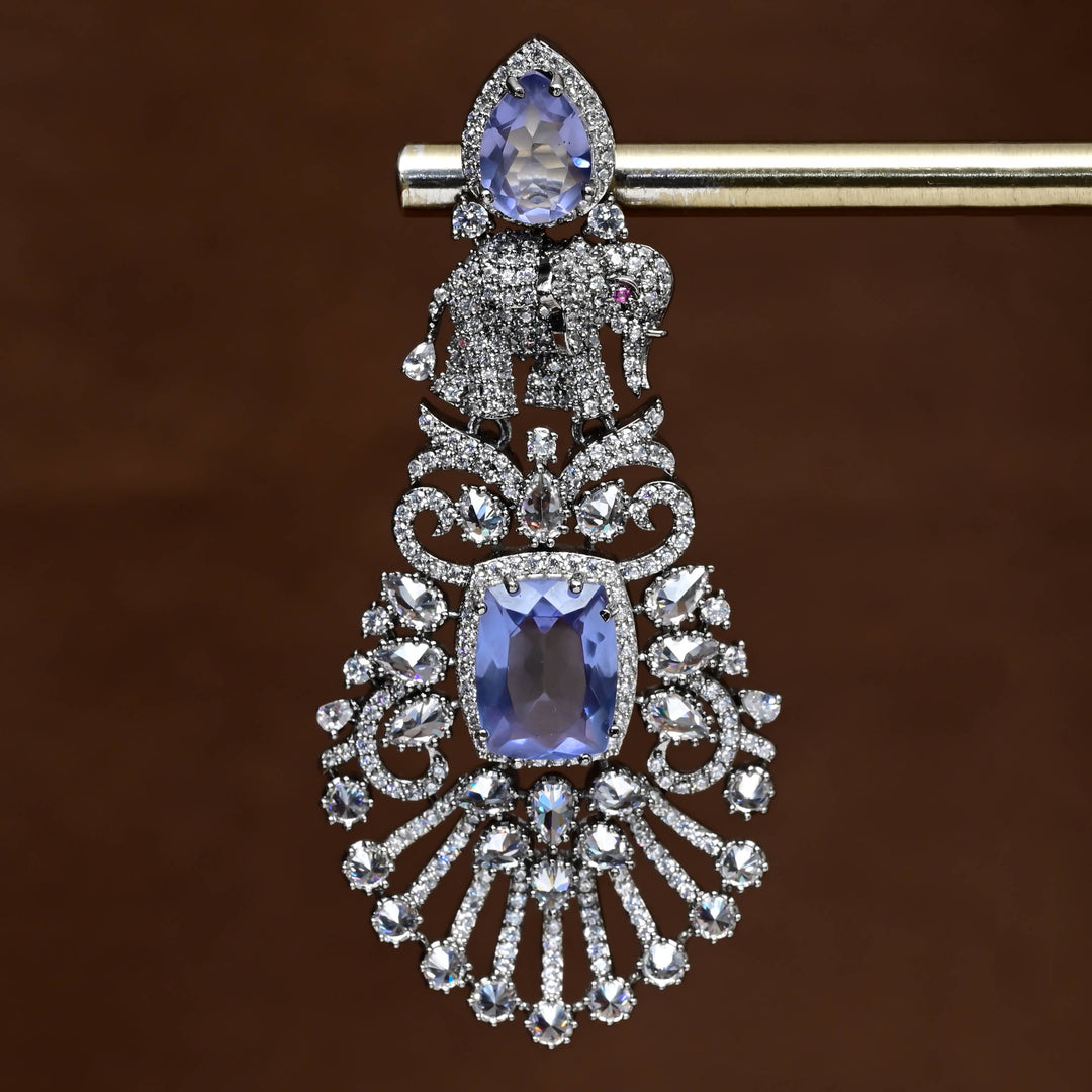 CZ White Gold Earrings