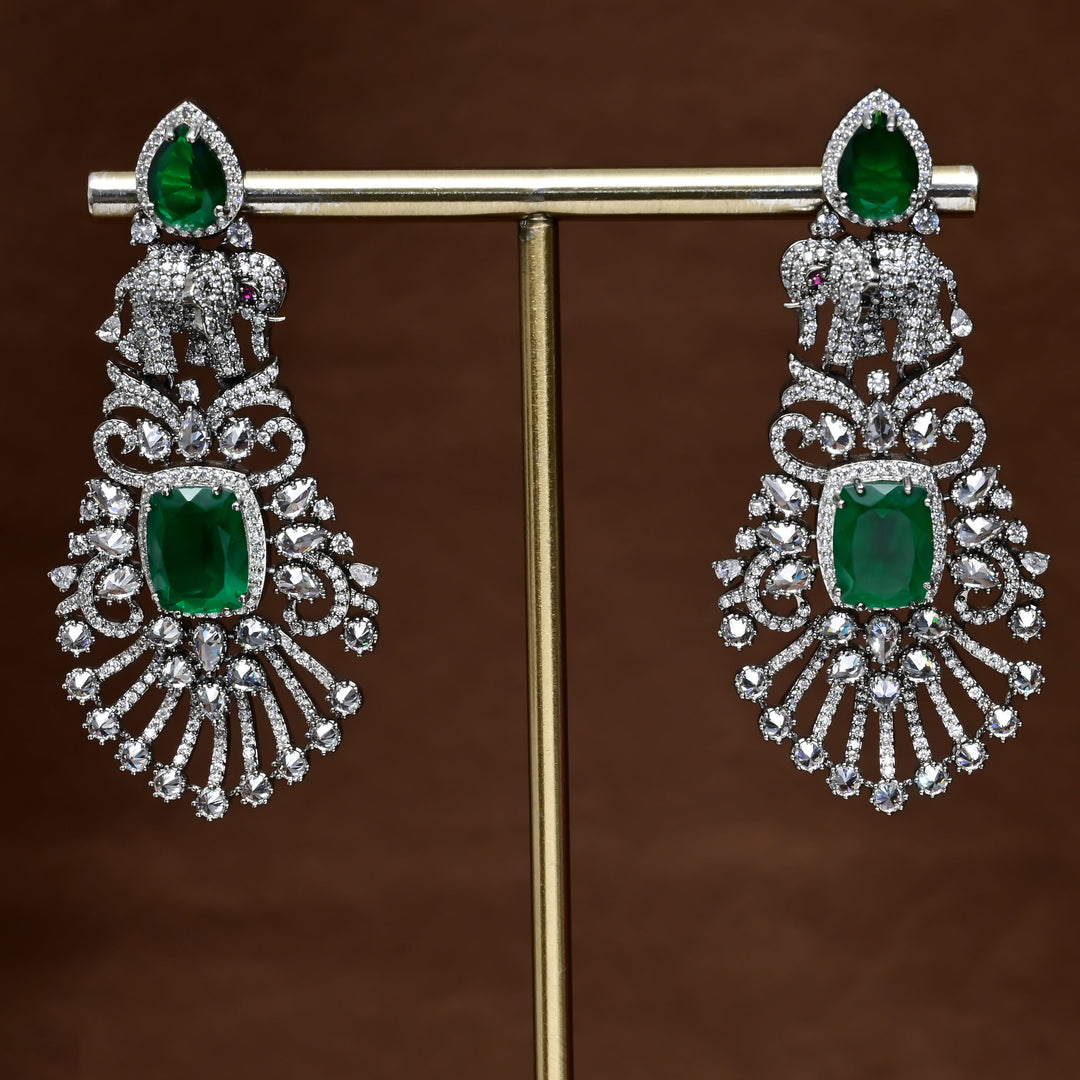 CZ White Gold Earrings