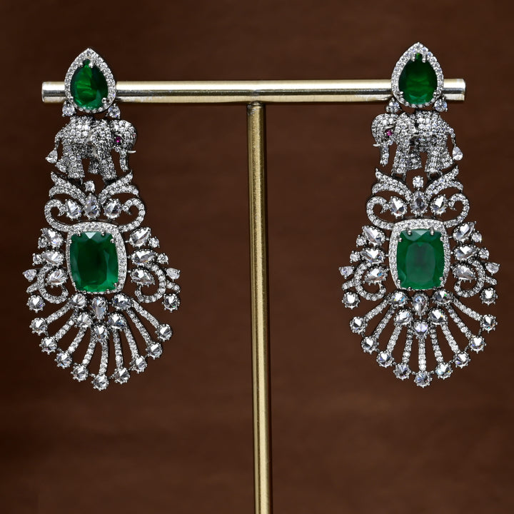 CZ White Gold Earrings