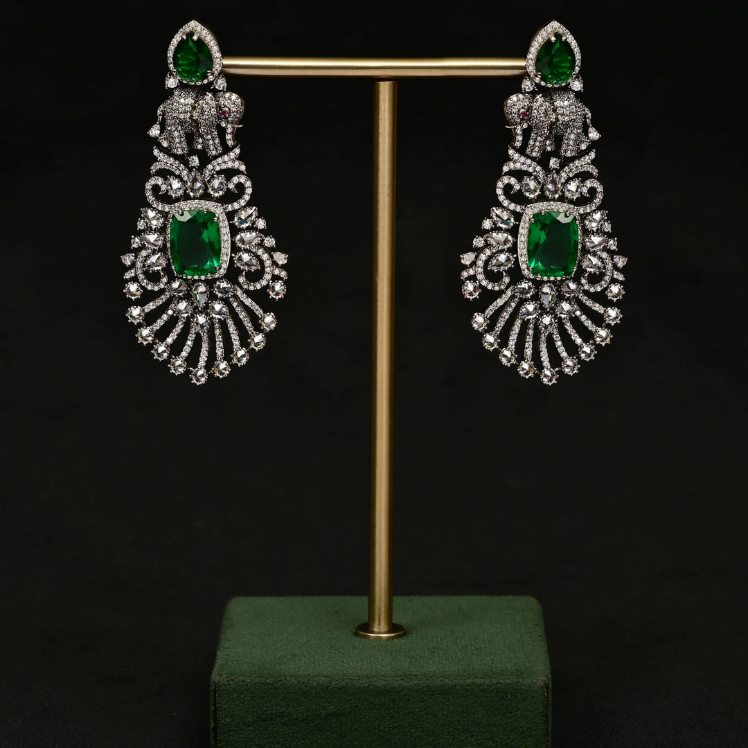 CZ White Gold Earrings