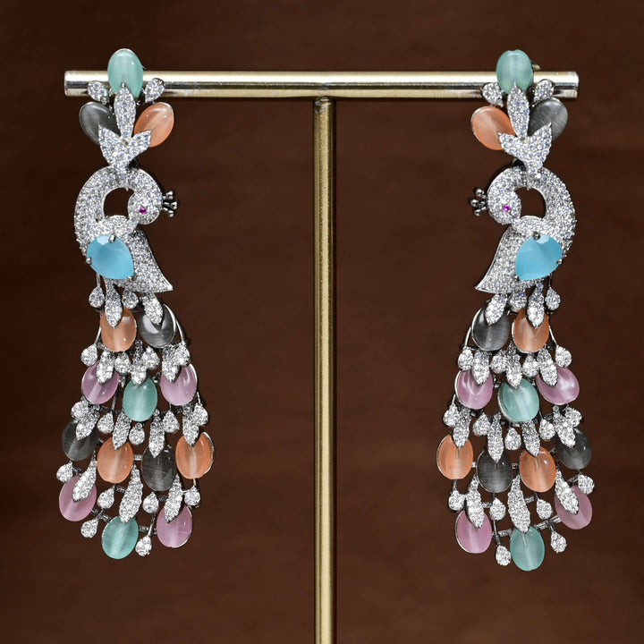 CZ White Gold Earrings