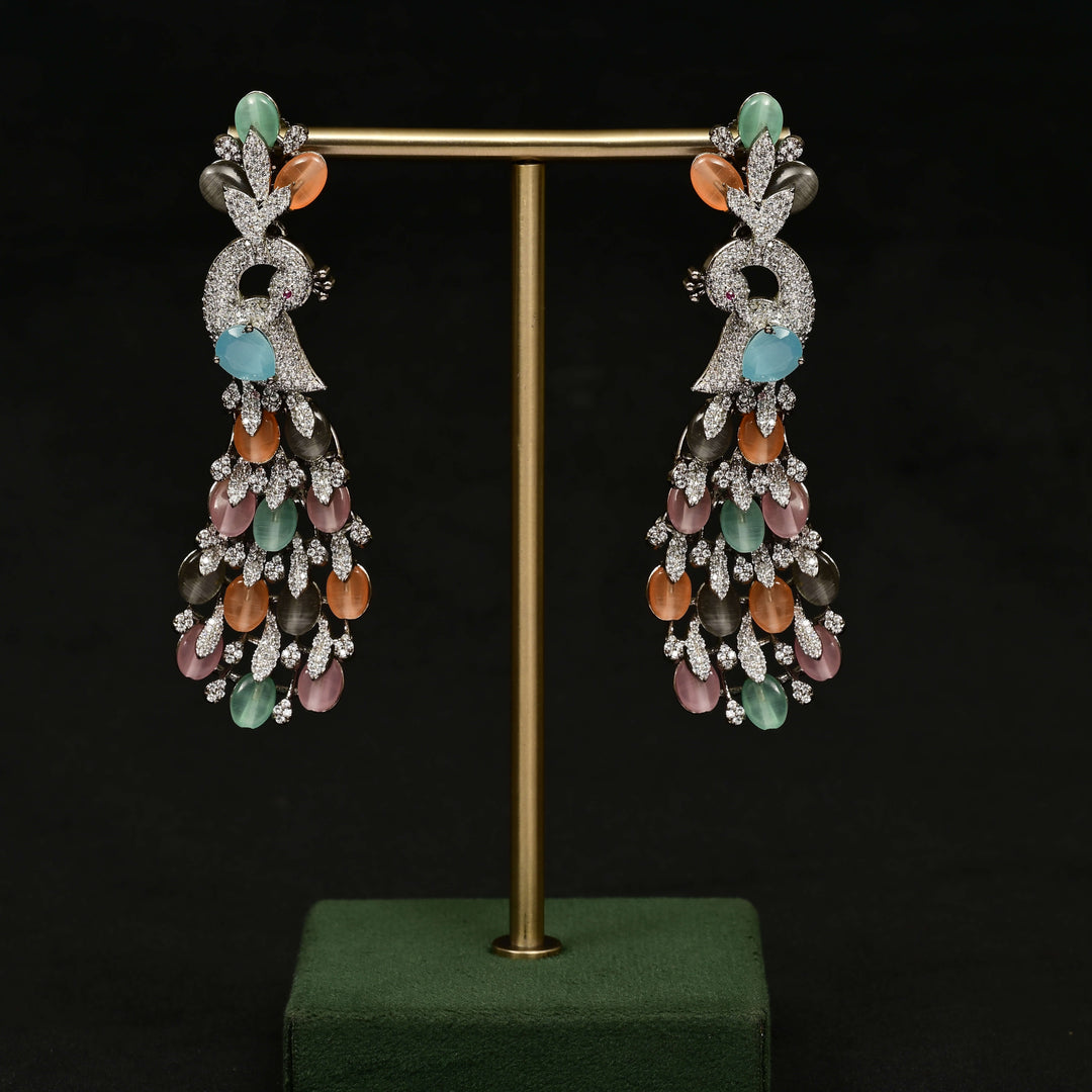 CZ White Gold Earrings