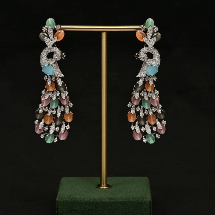 CZ White Gold Earrings