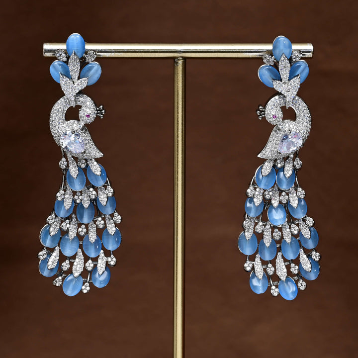 CZ White Gold Earrings