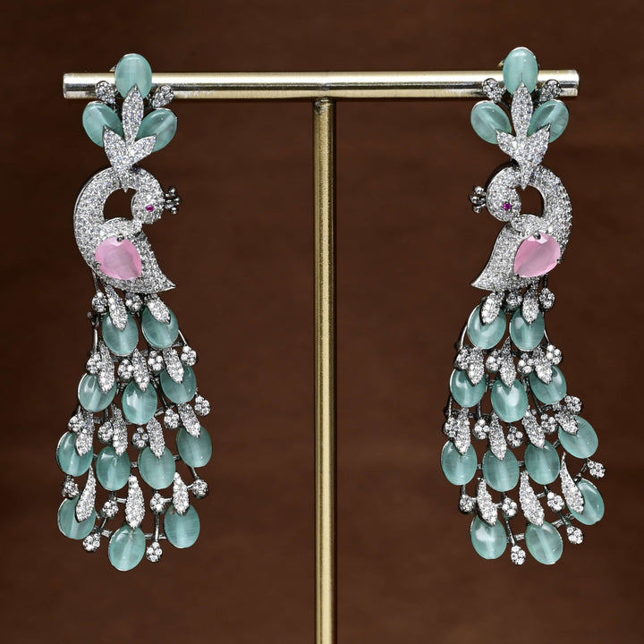 CZ White Gold Earrings
