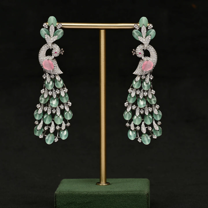 CZ White Gold Earrings