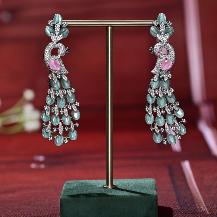 CZ White Gold Earrings