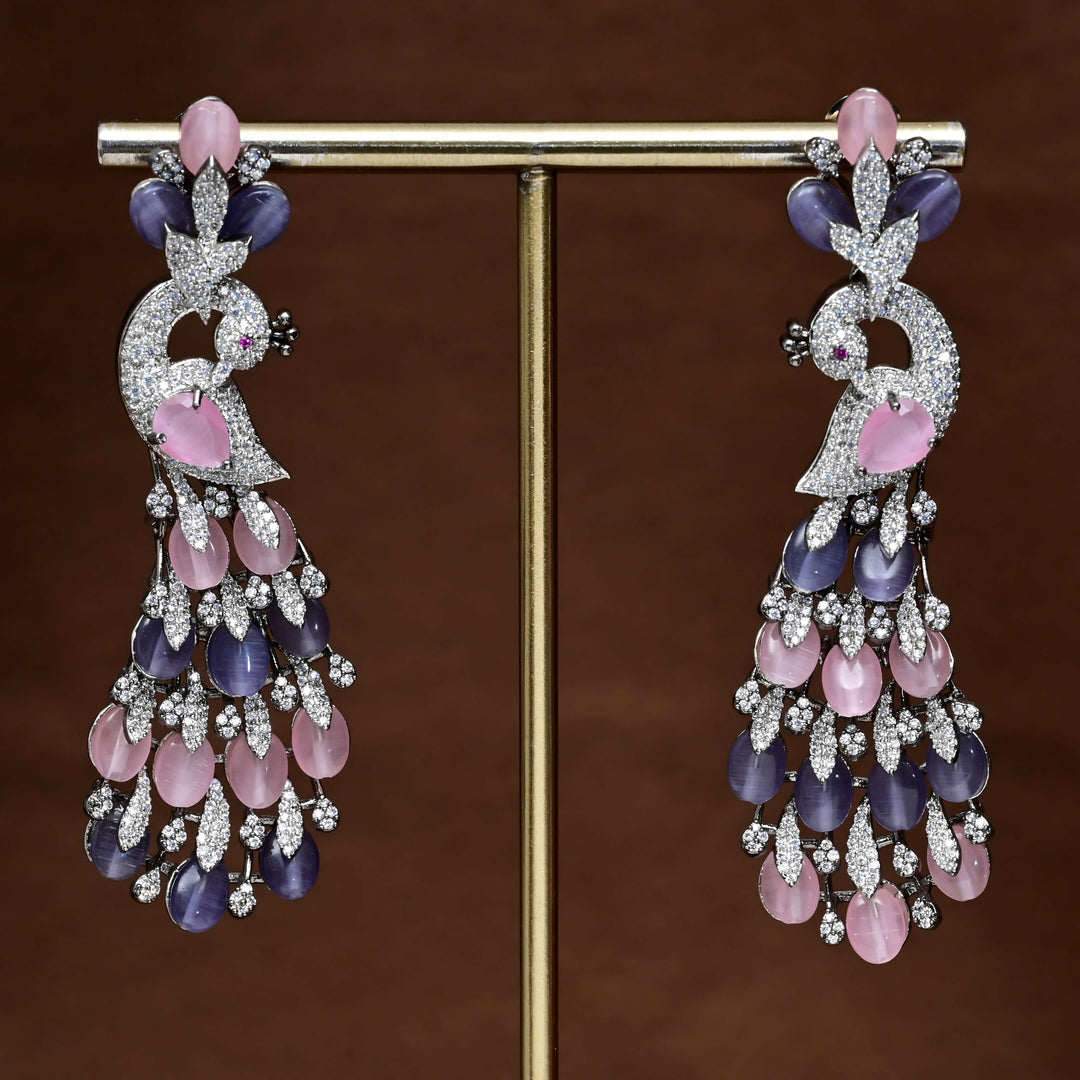 CZ White Gold Earrings