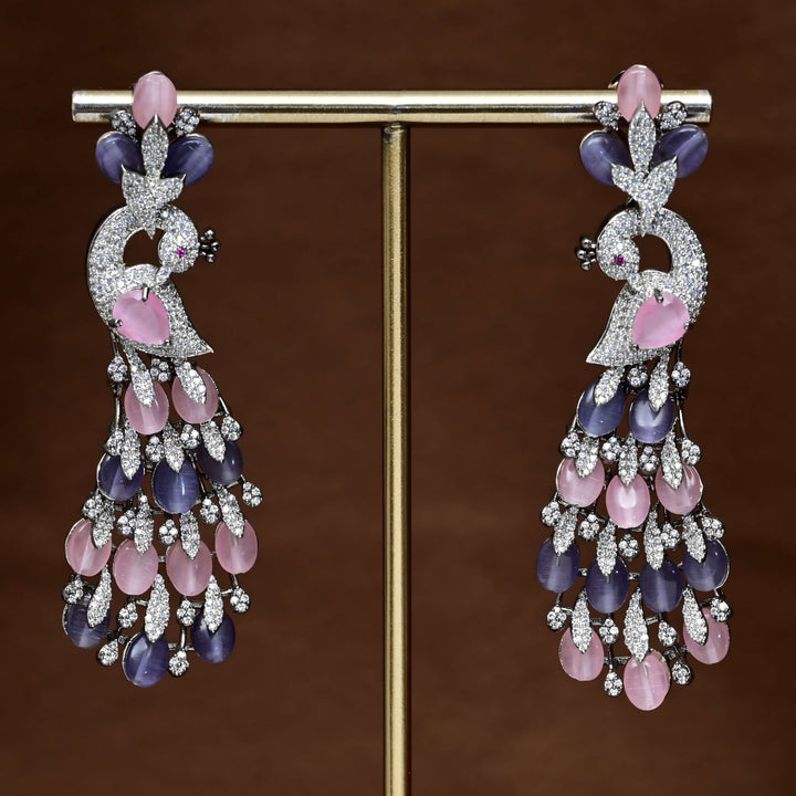 CZ White Gold Earrings