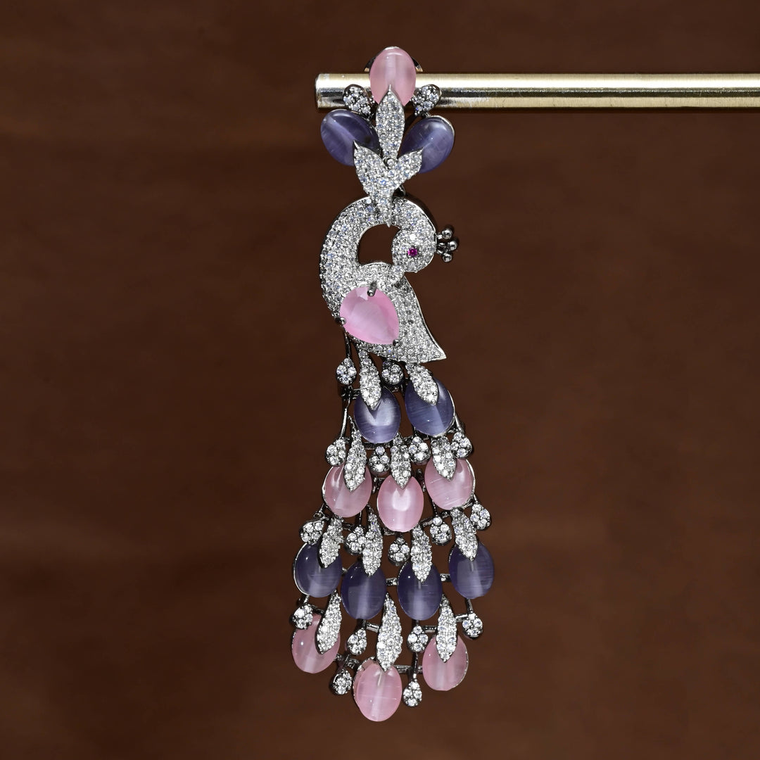 CZ White Gold Earrings