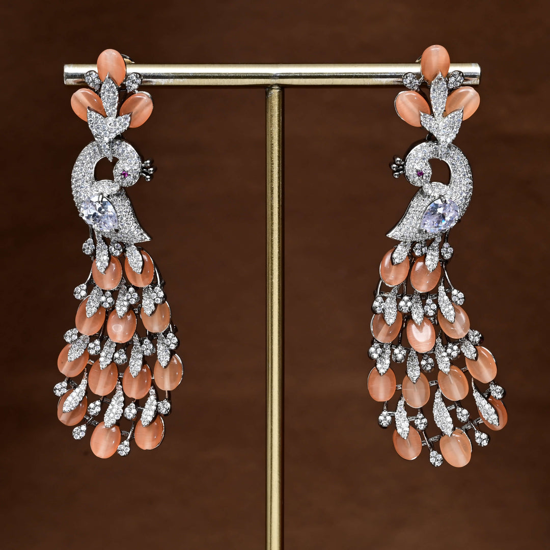 CZ White Gold Earrings