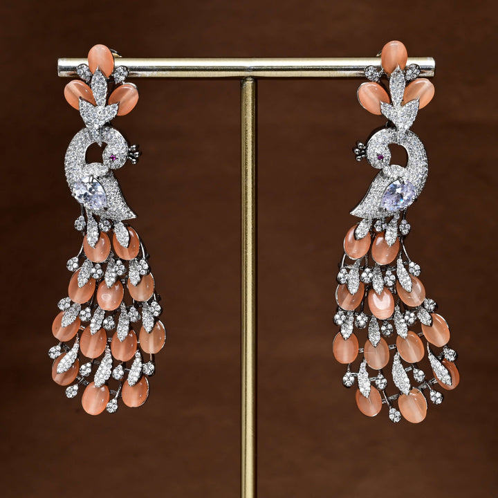 CZ White Gold Earrings