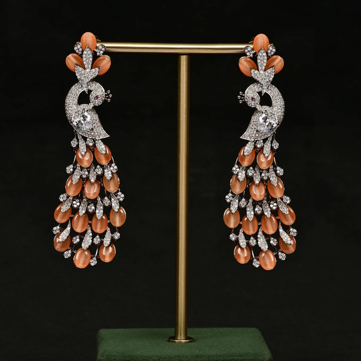 CZ White Gold Earrings