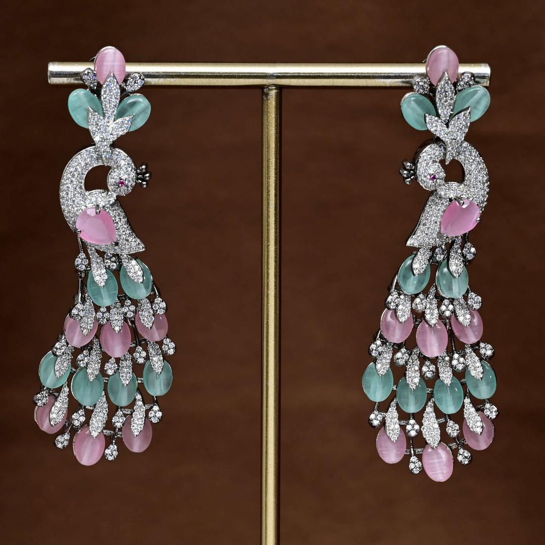 CZ White Gold Earrings