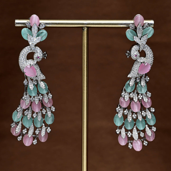 CZ White Gold Earrings