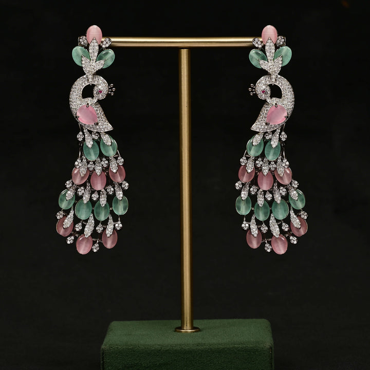CZ White Gold Earrings