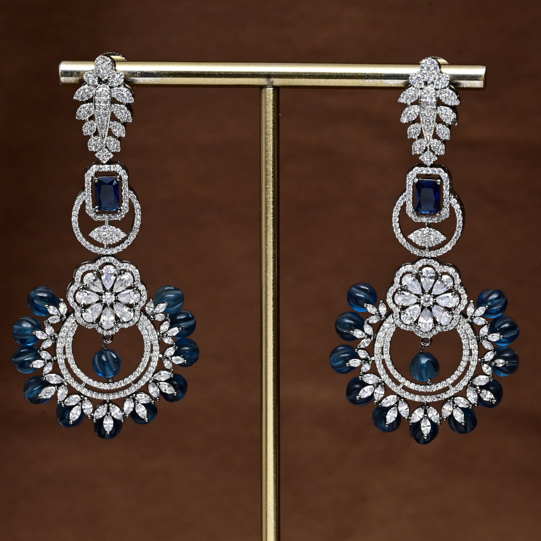 CZ White Gold Earrings