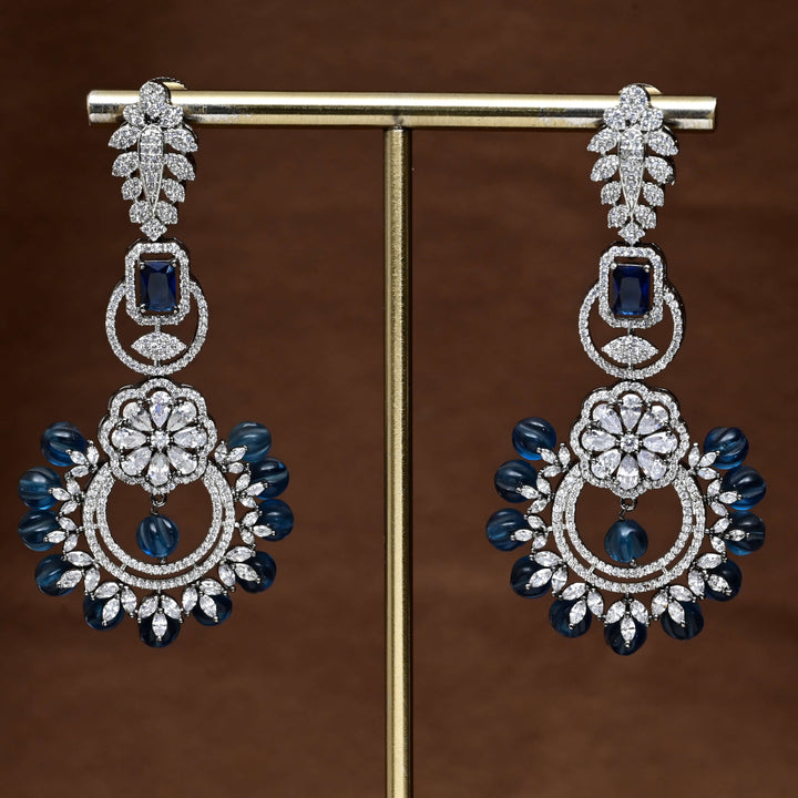 CZ White Gold Earrings