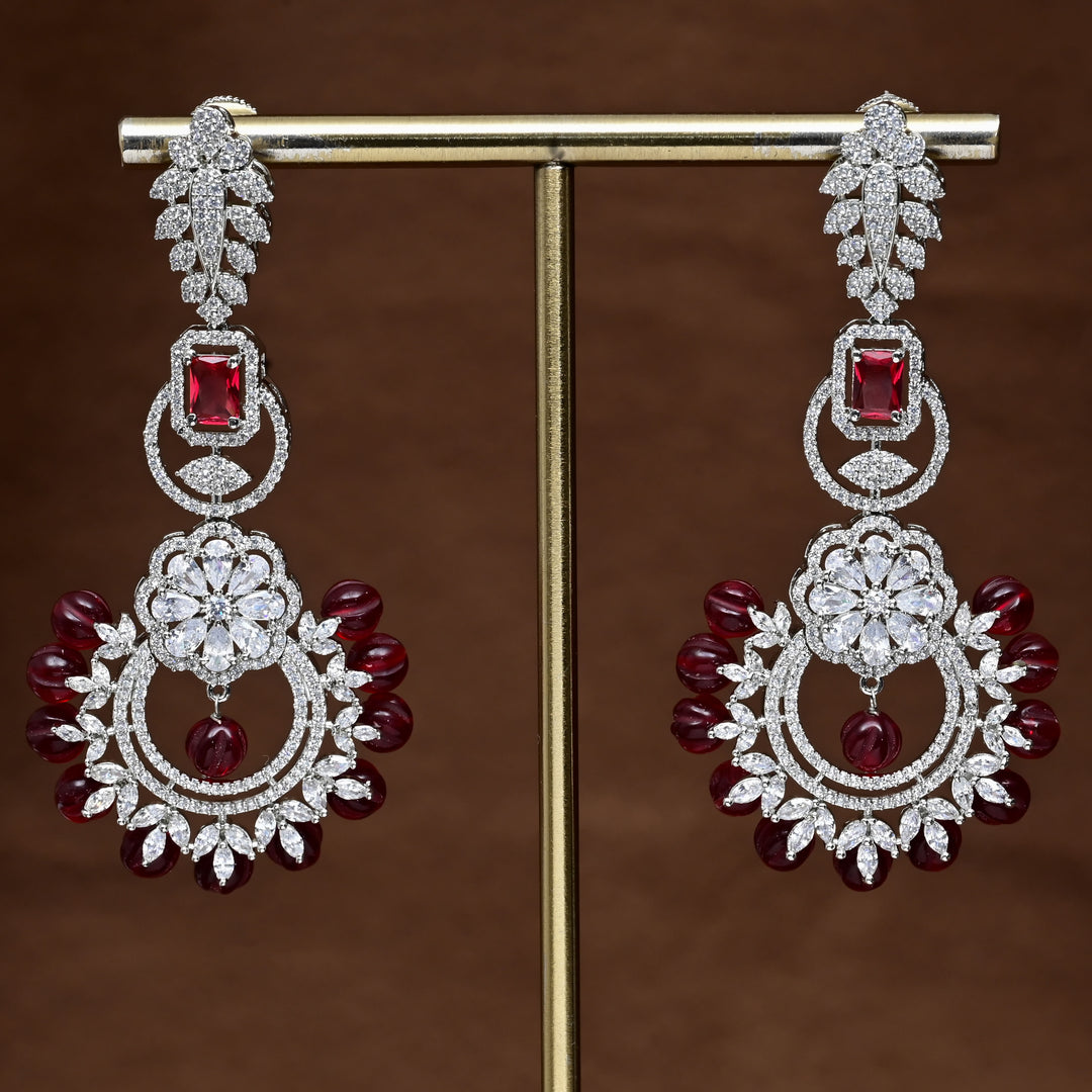 CZ White Gold Earrings