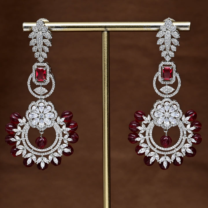 CZ White Gold Earrings