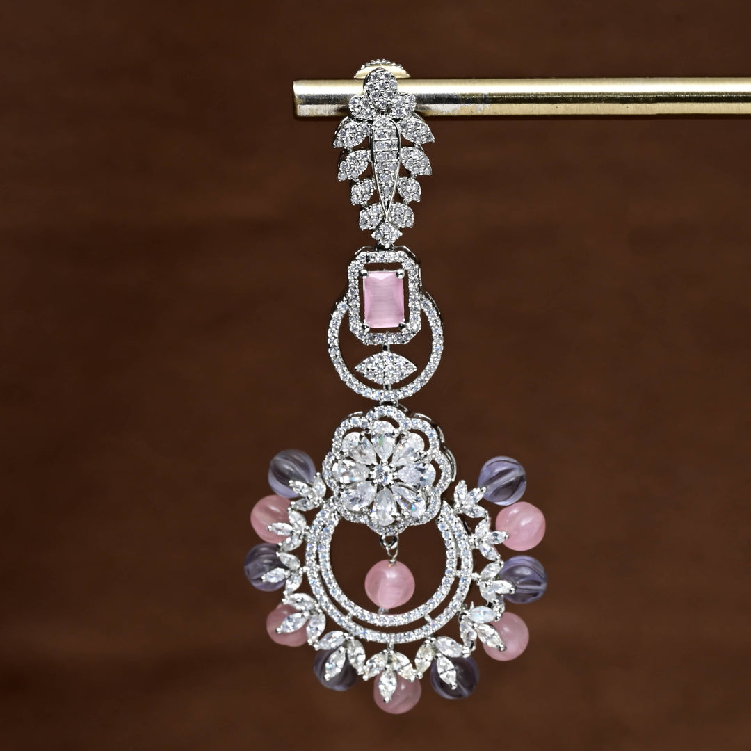 CZ White Gold Earrings