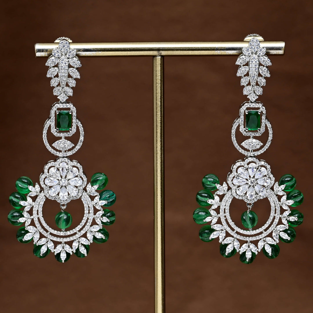 CZ White Gold Earrings