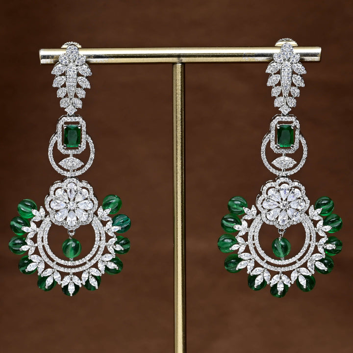 CZ White Gold Earrings