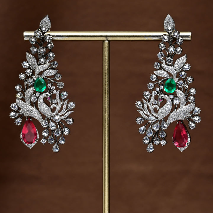 CZ White Gold Earrings