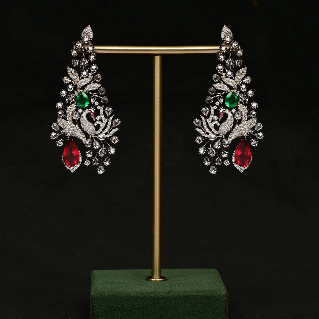 CZ White Gold Earrings