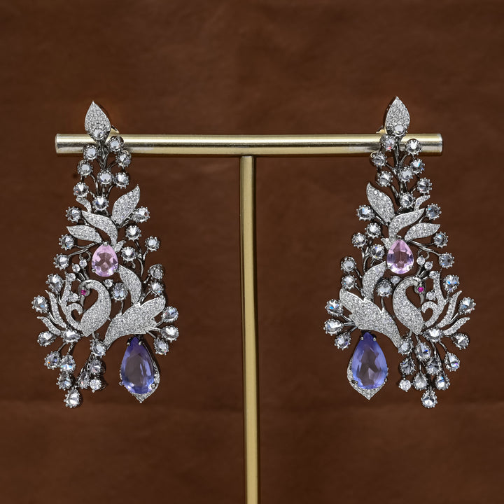 CZ White Gold Earrings