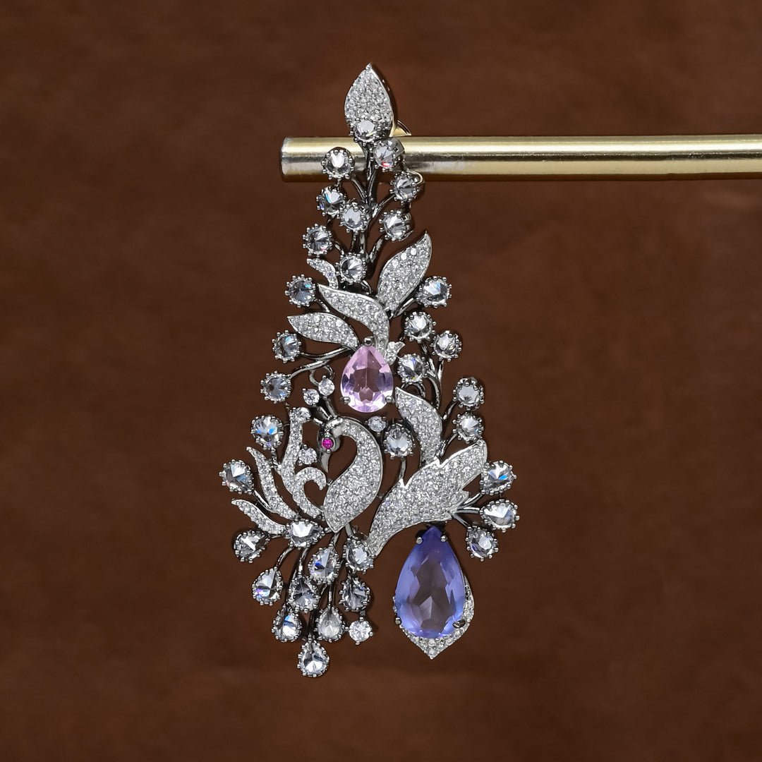 CZ White Gold Earrings