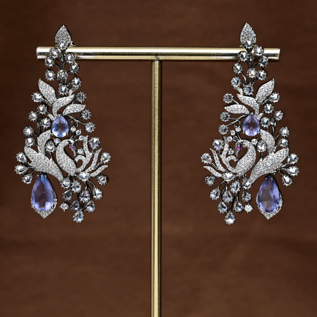 CZ White Gold Earrings