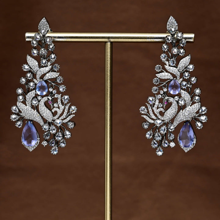 CZ White Gold Earrings
