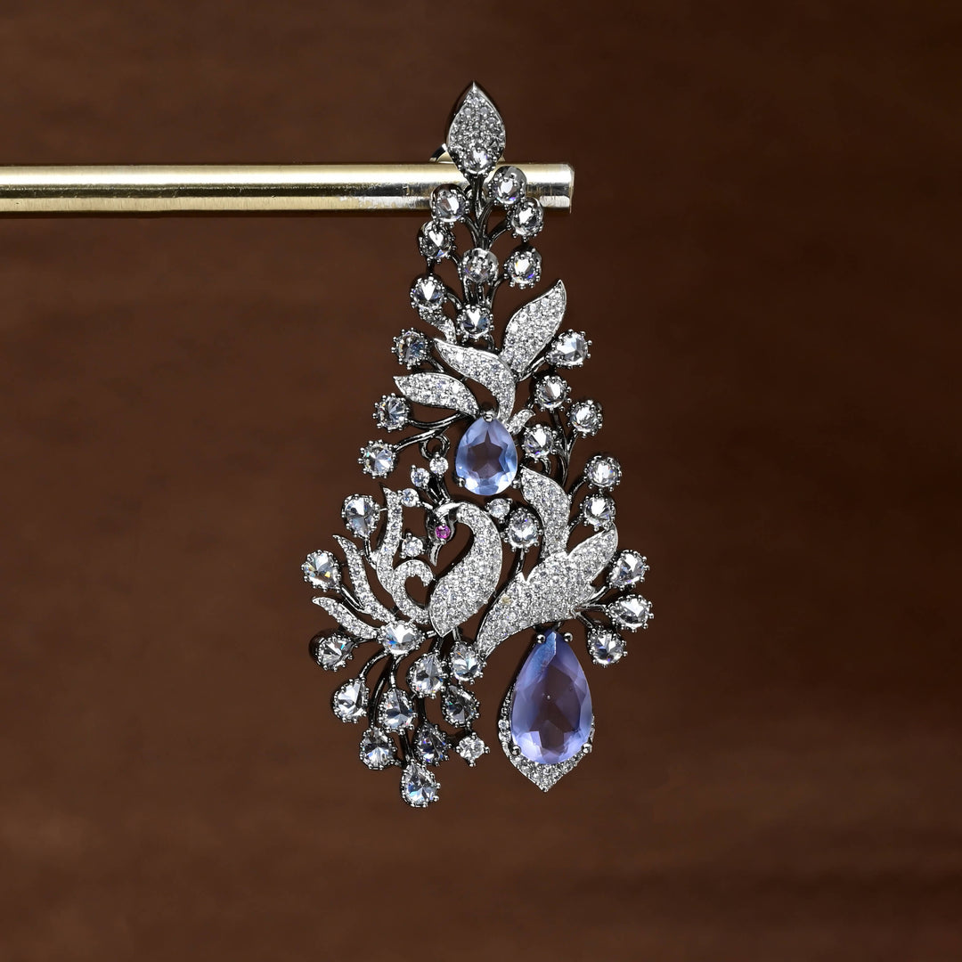 CZ White Gold Earrings