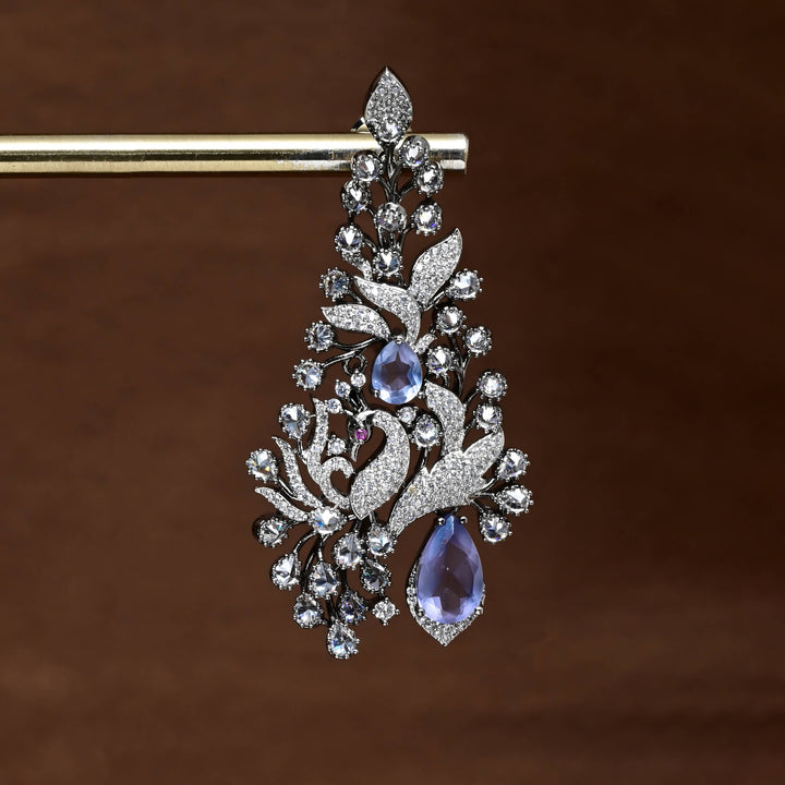 CZ White Gold Earrings