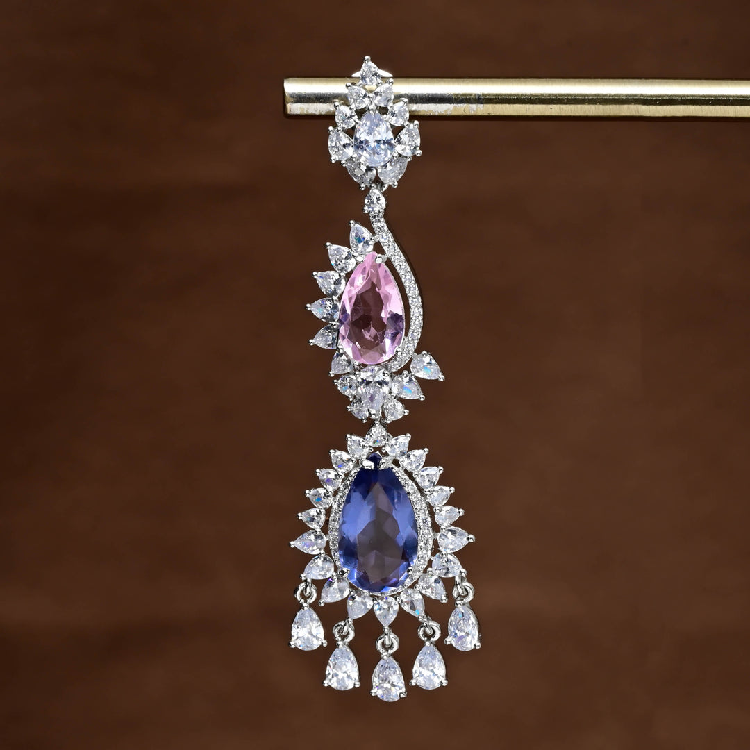 CZ White Gold Earrings